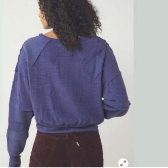 Free People We the Free 5 Star Pullover Sweatshirt Blue - Picture 9 of 9